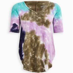 FAVORITE TUNIC HENLEY - SUPER SOFT TIE DYE
